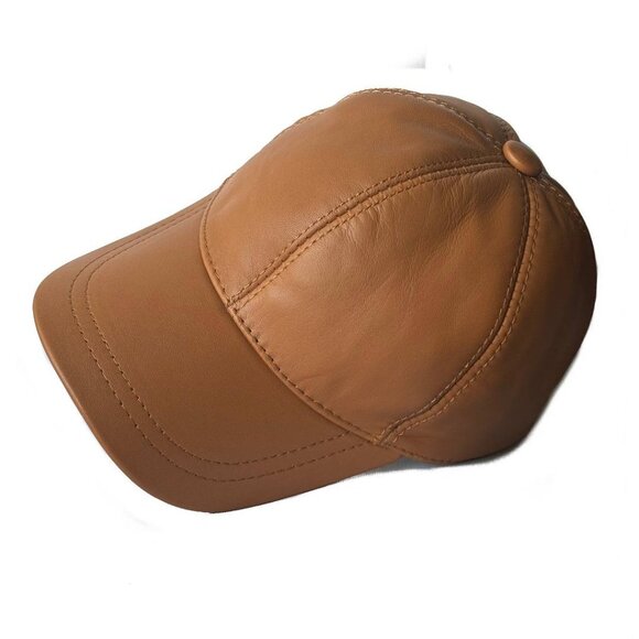 Genuine Sheepskin Leather Cap Dad Hat - Picture 6 of 6